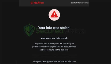 mcafee fake email|mcafee your info was stolen email.